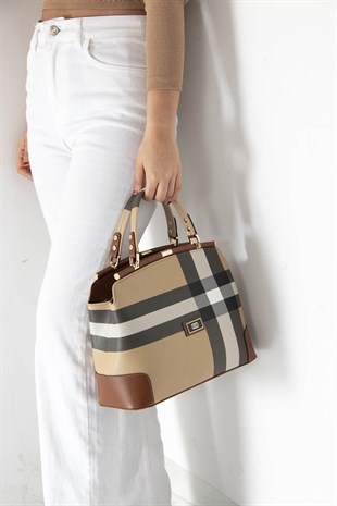 Silver & Polo Bej - Taba SP706 Kadın El Çantası