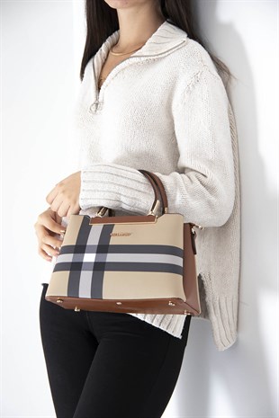 Silver & Polo Bej - Taba SP913 Kadın El Çantası