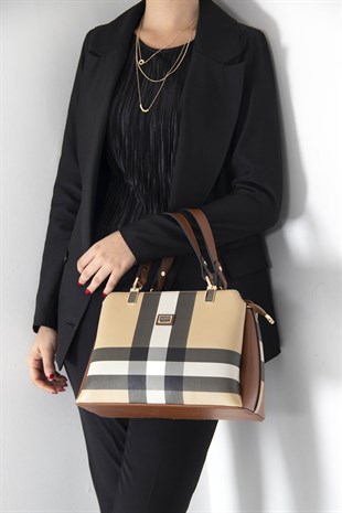 Silver & Polo Bej - Taba SP972 Kadın El Çantası