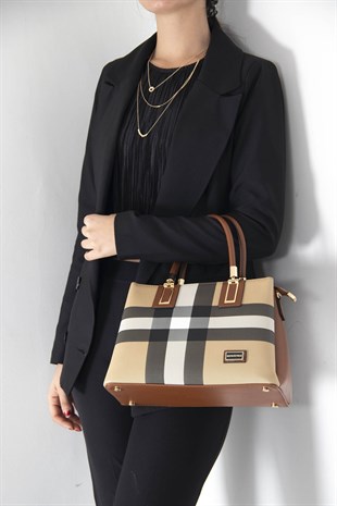 Silver & Polo Bej - Taba SP1000 Kadın El Çantası