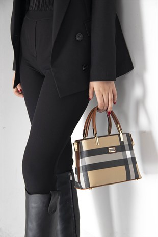 Silver & Polo Bej - Taba SP987 Kadın El Çantası