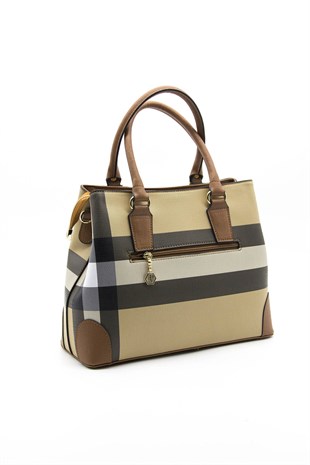 Silver & Polo Bej - Taba SP667 Kadın El Çantası