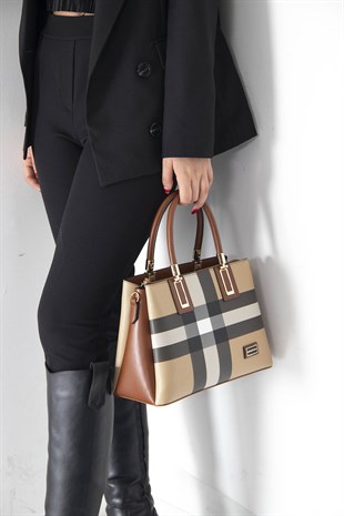 Silver & Polo Bej - Taba SP1000 Kadın El Çantası