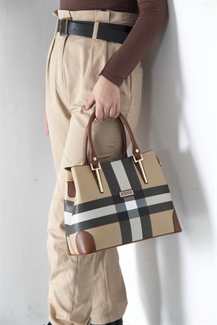 Silver & Polo Bej - Taba SP667 Kadın El Çantası