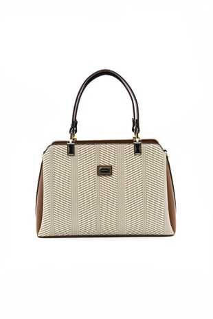 Silver & Polo Bej - Taba SP972 Kadın El Çantası