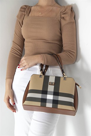 Silver & Polo Bej - Taba SP972 Kadın El Çantası