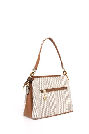 Silver & Polo Bej - Taba SP937 Kadın Omuz Çantası