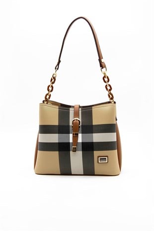 Silver & Polo Bej - Taba SP974 Kadın Omuz Çantası