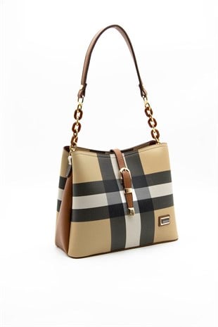 Silver & Polo Bej - Taba SP974 Kadın Omuz Çantası