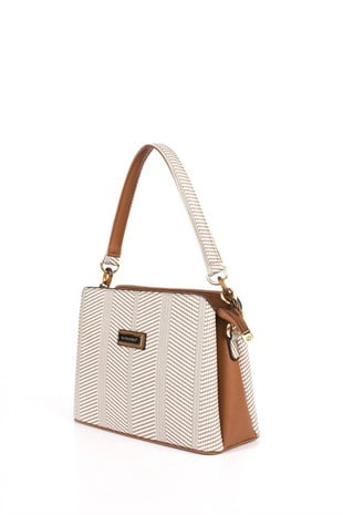 Silver & Polo Bej - Taba SP937 Kadın Omuz Çantası