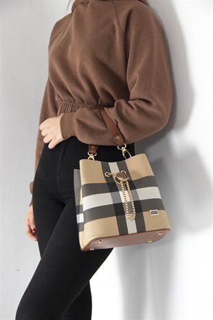 Silver & Polo Bej - Taba SP967 Kadın Çapraz Çanta