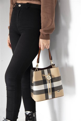 Silver & Polo Bej - Taba SP967 Kadın Çapraz Çanta