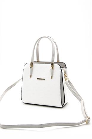 Silver & Polo Beyaz - A.gri SP1136 Kadın El Çantası