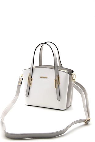 Silver & Polo Beyaz - A.gri SP1021 Kadın El Çantası