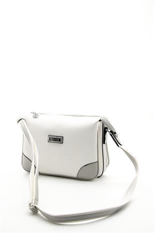 Silver & Polo Beyaz - A.gri SP784 Kadın Çapraz Çanta