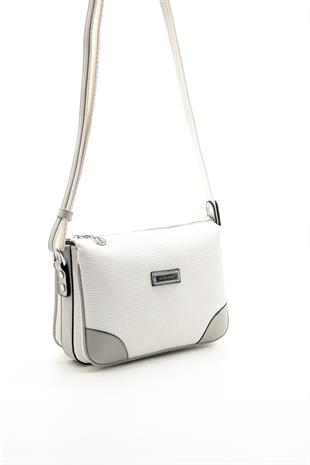 Silver & Polo Beyaz - A.gri SP784 Kadın Çapraz Çanta