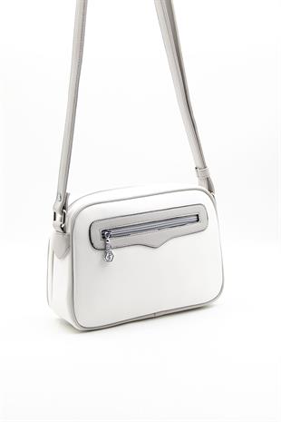 Silver & Polo Beyaz-A.gri SP491 Kadın Çapraz Çanta