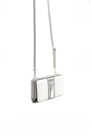 Silver & Polo Beyaz - A.Gri Beyaz SP1138 Kadın Cüzdan & Kartlık