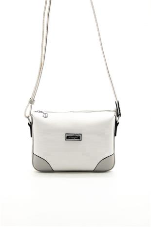 Silver & Polo Beyaz - A.gri SP784 Kadın Çapraz Çanta