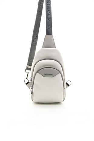 Silver & Polo Beyaz - A.gri SP959 Kadın Bel Çantası