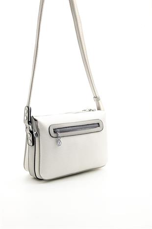 Silver & Polo Beyaz - A.gri SP784 Kadın Çapraz Çanta