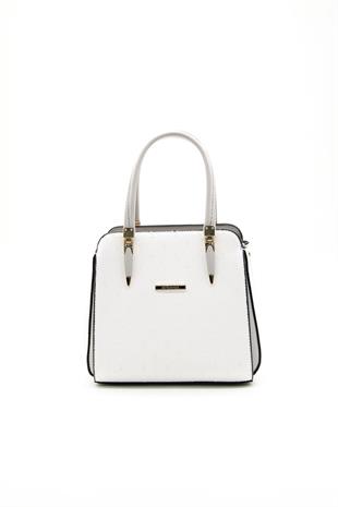 Silver & Polo Beyaz - A.gri SP1136 Kadın El Çantası