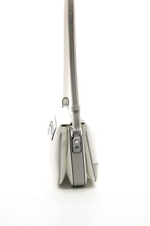 Silver & Polo Beyaz - A.gri SP784 Kadın Çapraz Çanta