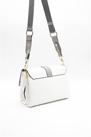 Silver & Polo Beyaz - A.gri SP1009 Kadın Çapraz Çanta
