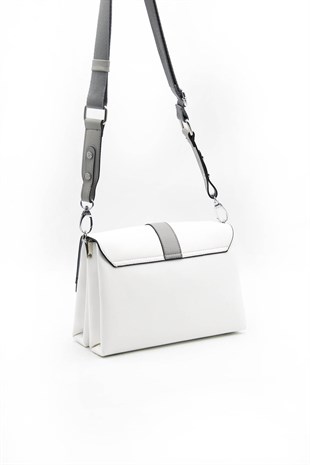 Silver & Polo Beyaz - A.gri SP1009 Kadın Çapraz Çanta