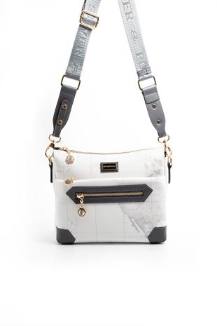 Silver & Polo Beyaz - Antrasit SP1110 Kadın Çapraz Çanta