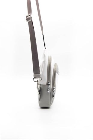 Silver & Polo Beyaz - A.gri SP959 Kadın Bel Çantası