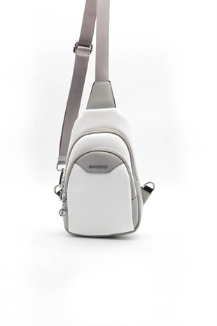 Silver & Polo Beyaz - A.gri SP959 Kadın Bel Çantası