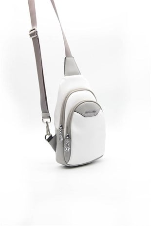 Silver & Polo Beyaz - A.gri SP959 Kadın Bel Çantası