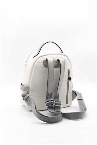 Silver & Polo Beyaz - A.gri SP1061 Kadın Sırt Çantası