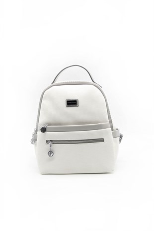 Silver & Polo Beyaz - A.gri SP1061 Kadın Sırt Çantası