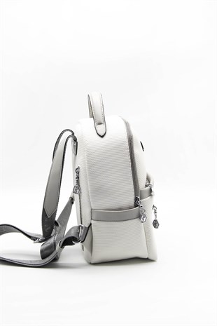 Silver & Polo Beyaz - A.gri SP1061 Kadın Sırt Çantası
