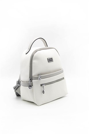Silver & Polo Beyaz - A.gri SP1061 Kadın Sırt Çantası