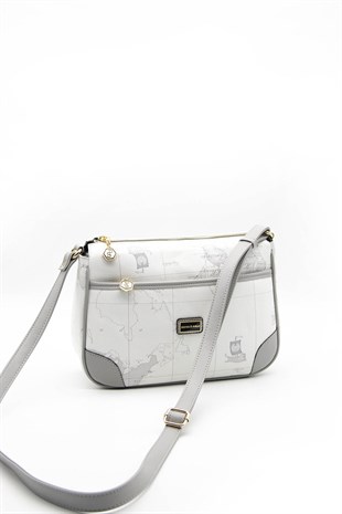 Silver & Polo Beyaz - Antrasit SP1060 Kadın Çapraz Çanta