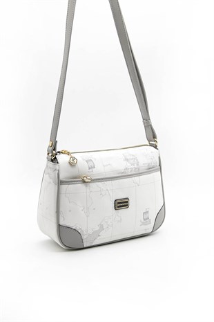 Silver & Polo Beyaz - Antrasit SP1060 Kadın Çapraz Çanta