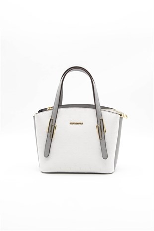 Silver & Polo Beyaz - A.gri SP1021 Kadın El Çantası