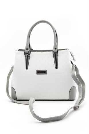 Silver & Polo Beyaz - A.gri SP667 Kadın El Çantası