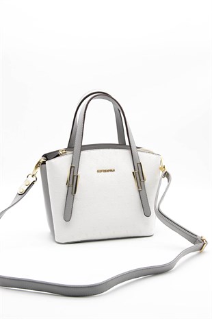 Silver & Polo Beyaz - A.gri SP1021 Kadın El Çantası