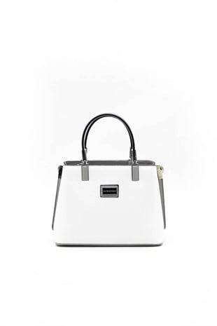 Silver & Polo Beyaz - A.gri SP987 Kadın El Çantası