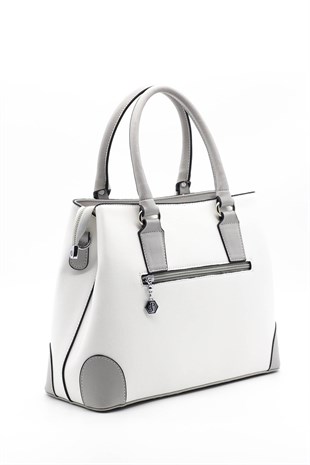 Silver & Polo Beyaz - A.gri SP667 Kadın El Çantası