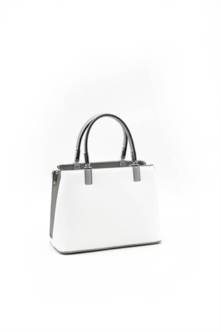 Silver & Polo Beyaz - A.gri SP987 Kadın El Çantası