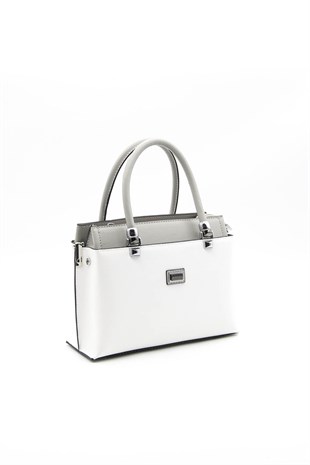 Silver & Polo Beyaz - A.gri SP826 Kadın El Çantası