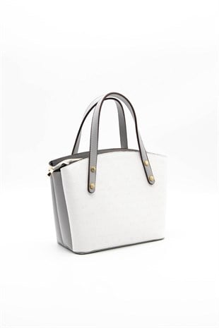 Silver & Polo Beyaz - A.gri SP1021 Kadın El Çantası