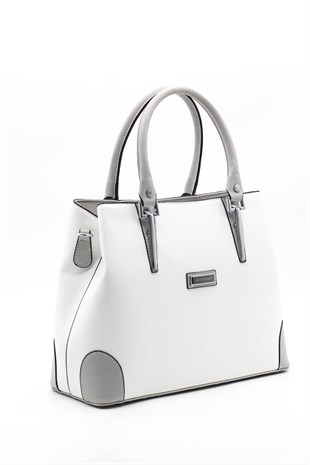 Silver & Polo Beyaz - A.gri SP667 Kadın El Çantası