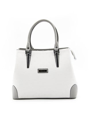 Silver & Polo Beyaz - A.gri SP667 Kadın El Çantası