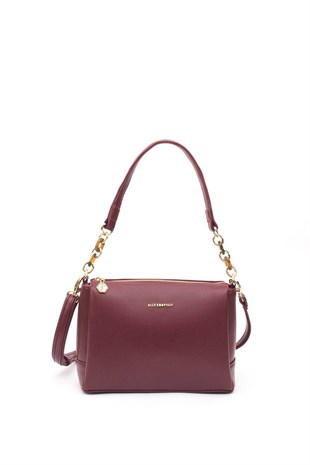 Silver & Polo Bordo - Bordo SP910 Kadın Çapraz Çanta